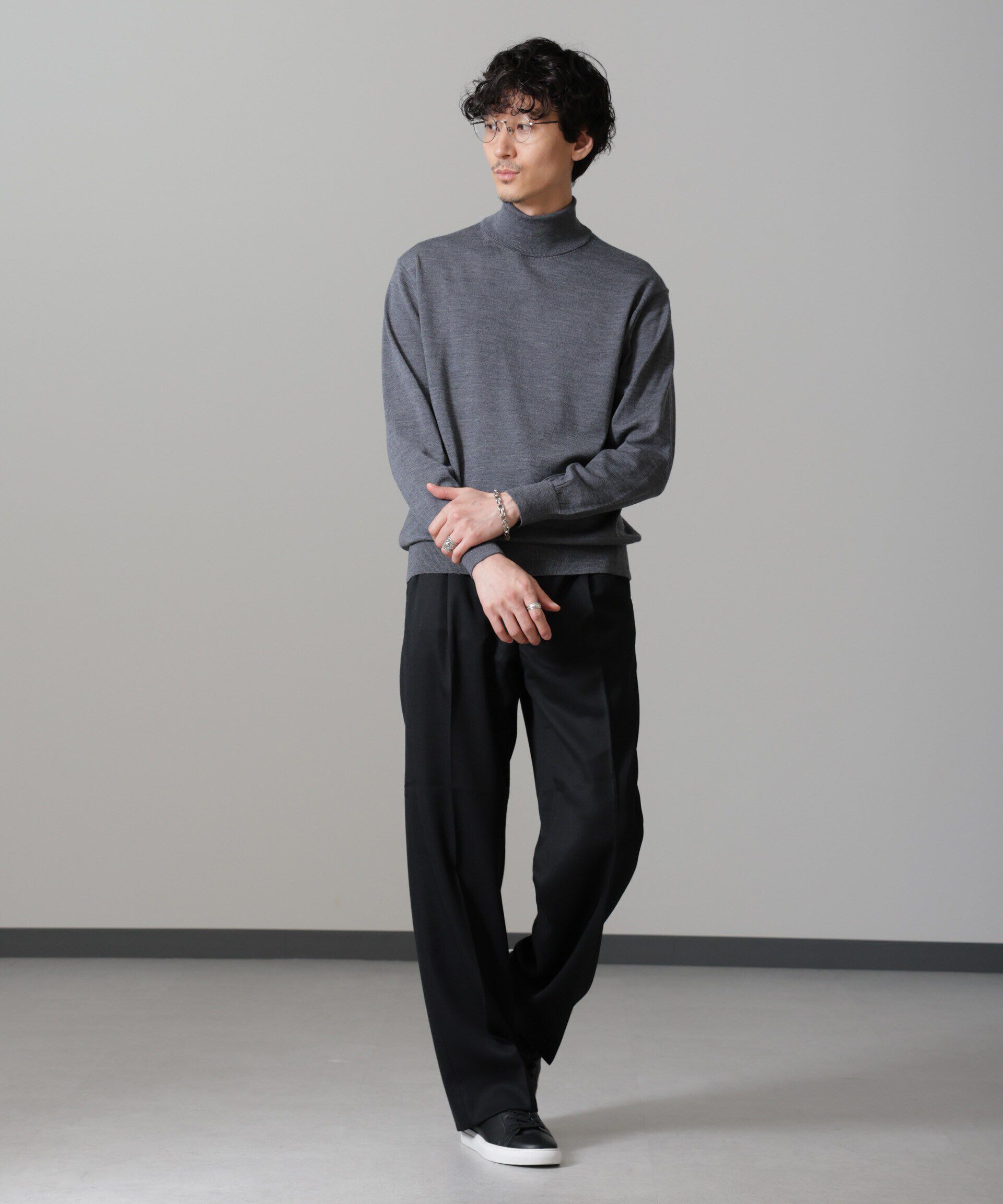 nano･universe「benine 9/ウールツイル2タックスラックス」|チノ|