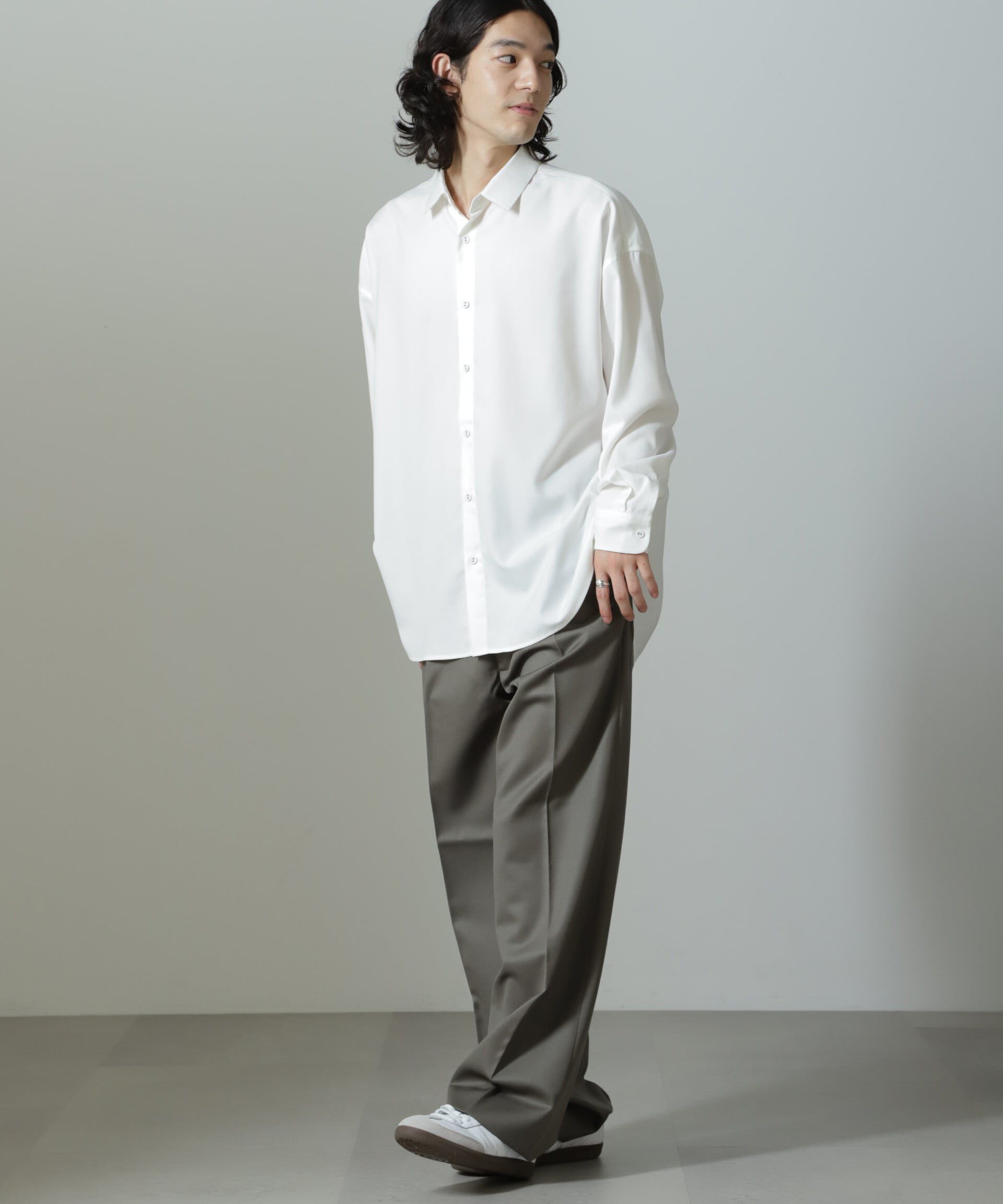 nano･universe「benine 9/ウールツイル2タックスラックス」|チノ|