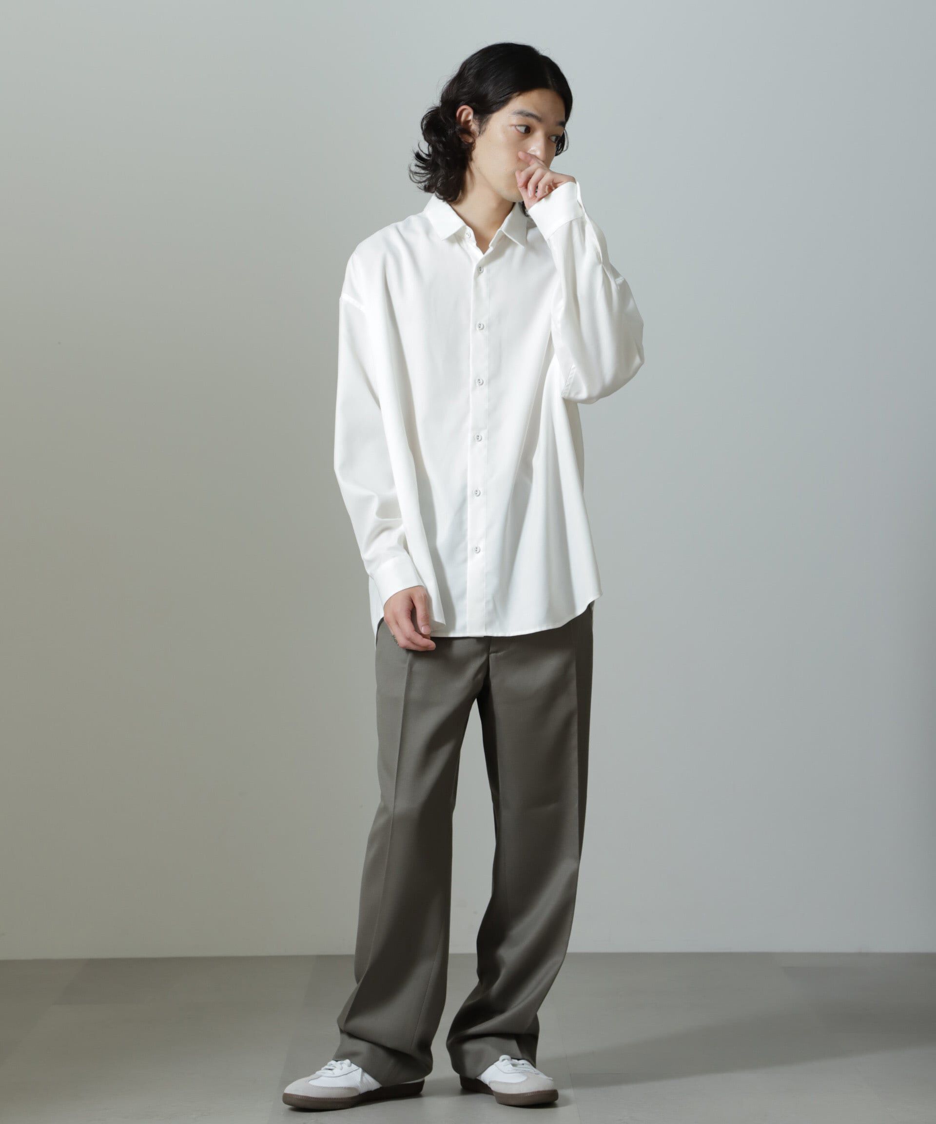 nano･universe「benine 9/ウールツイル2タックスラックス」|チノ|