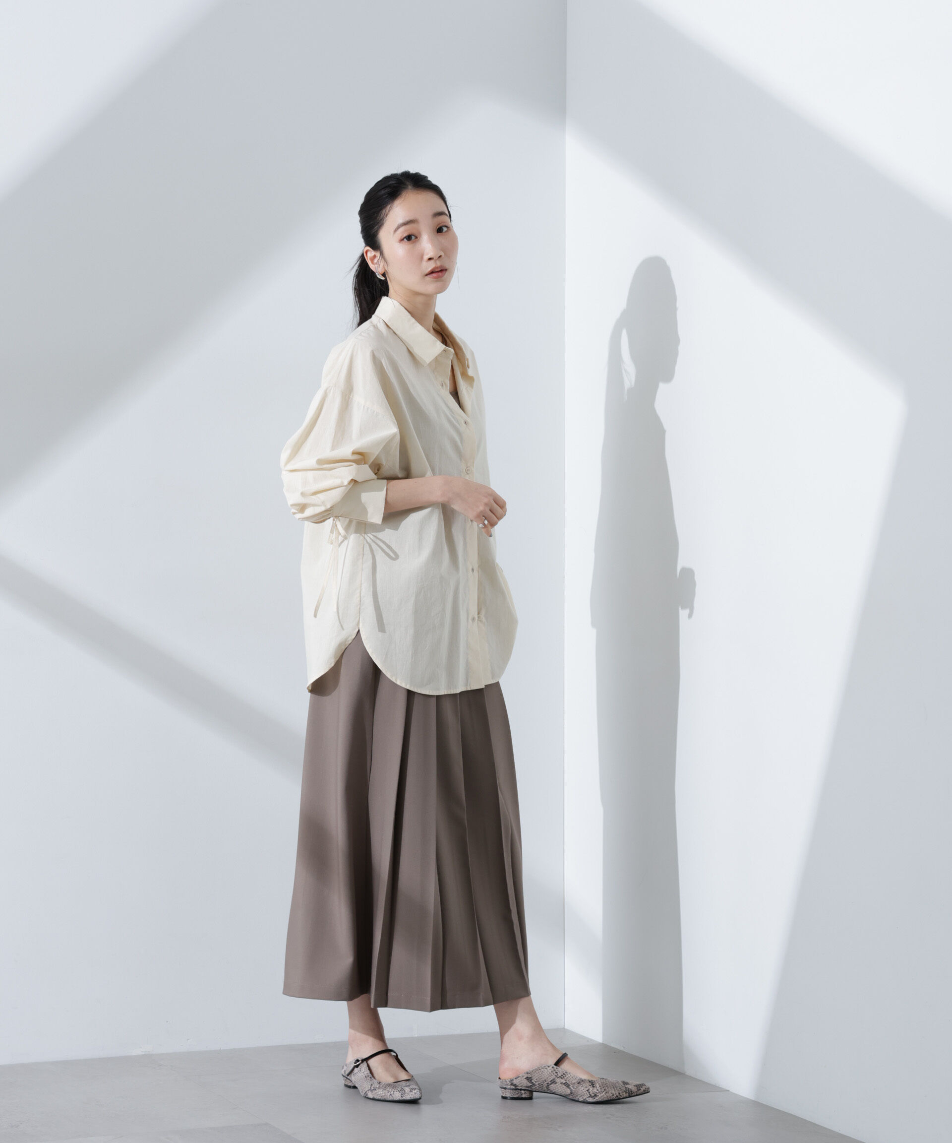 nano･universe「リボンスリーブシャツ」|シャツ・ブラウス|