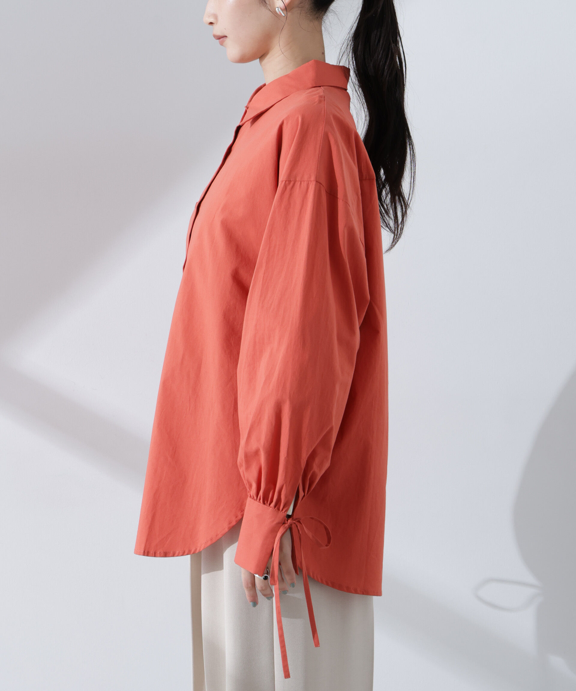 nano･universe「リボンスリーブシャツ」|シャツ・ブラウス|