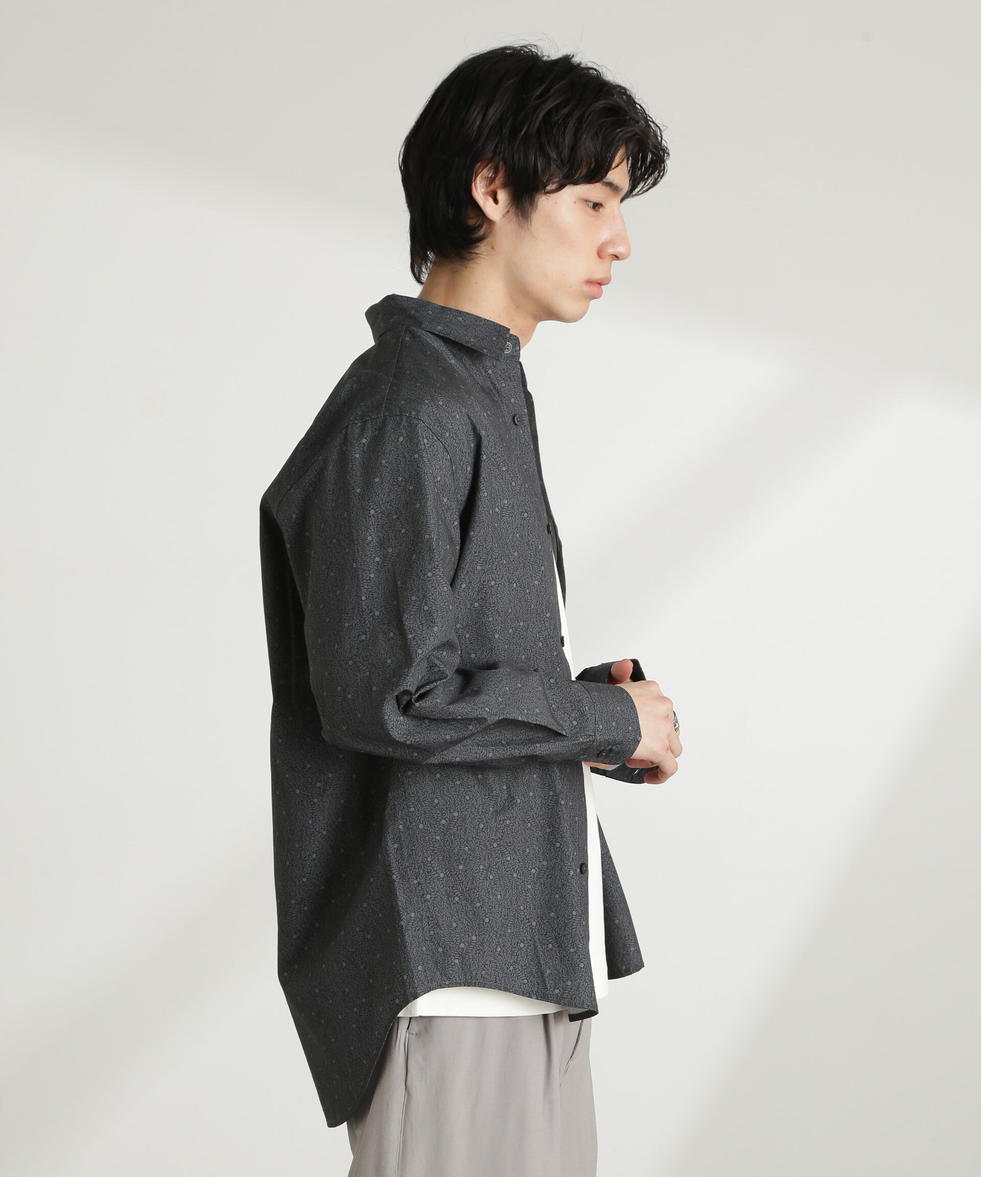 nano･universe「オリジナルパターンフラワープリントシャツ 長袖」|シャツ・ブラウス|