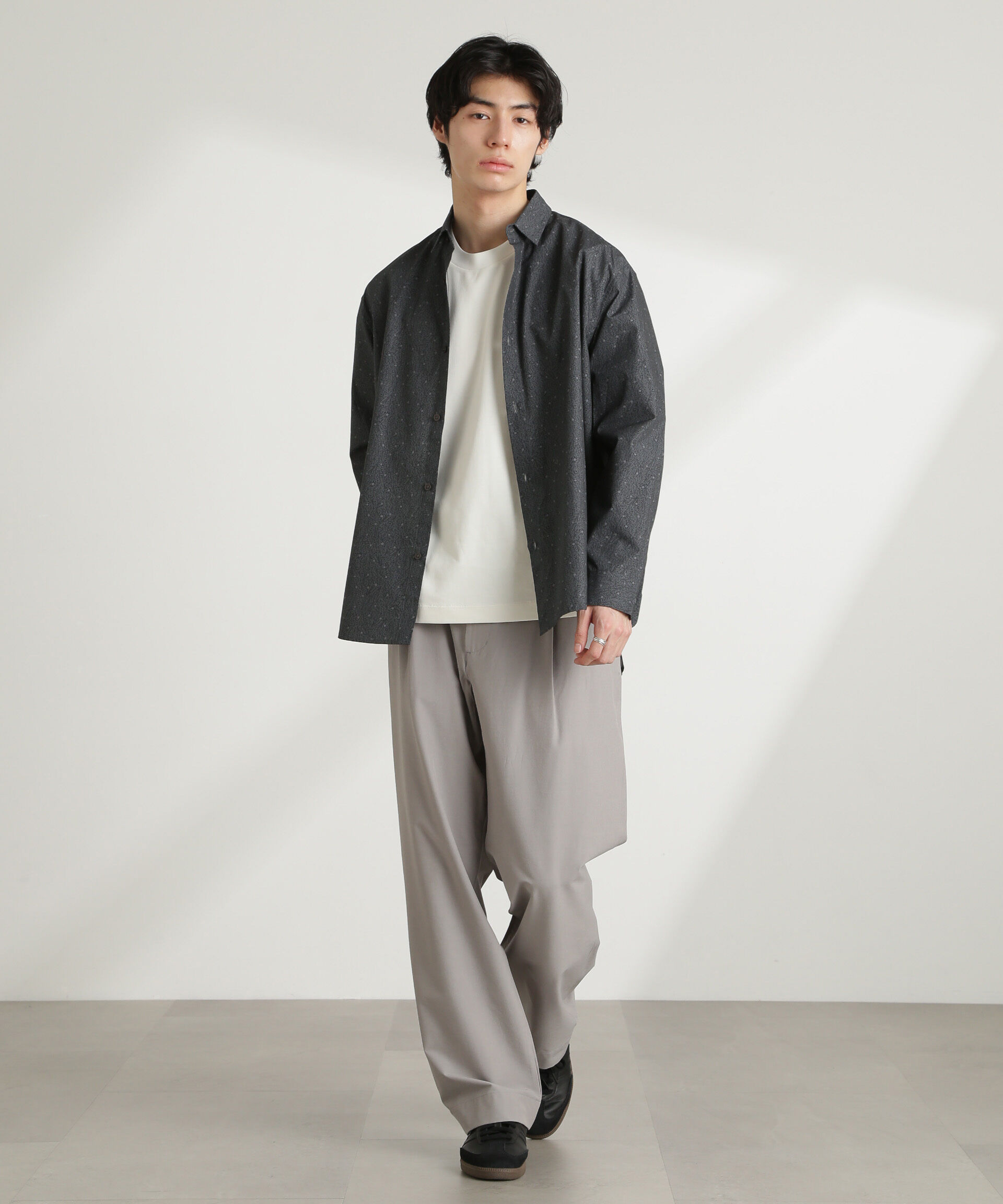 nano･universe「オリジナルパターンフラワープリントシャツ 長袖」|シャツ・ブラウス|