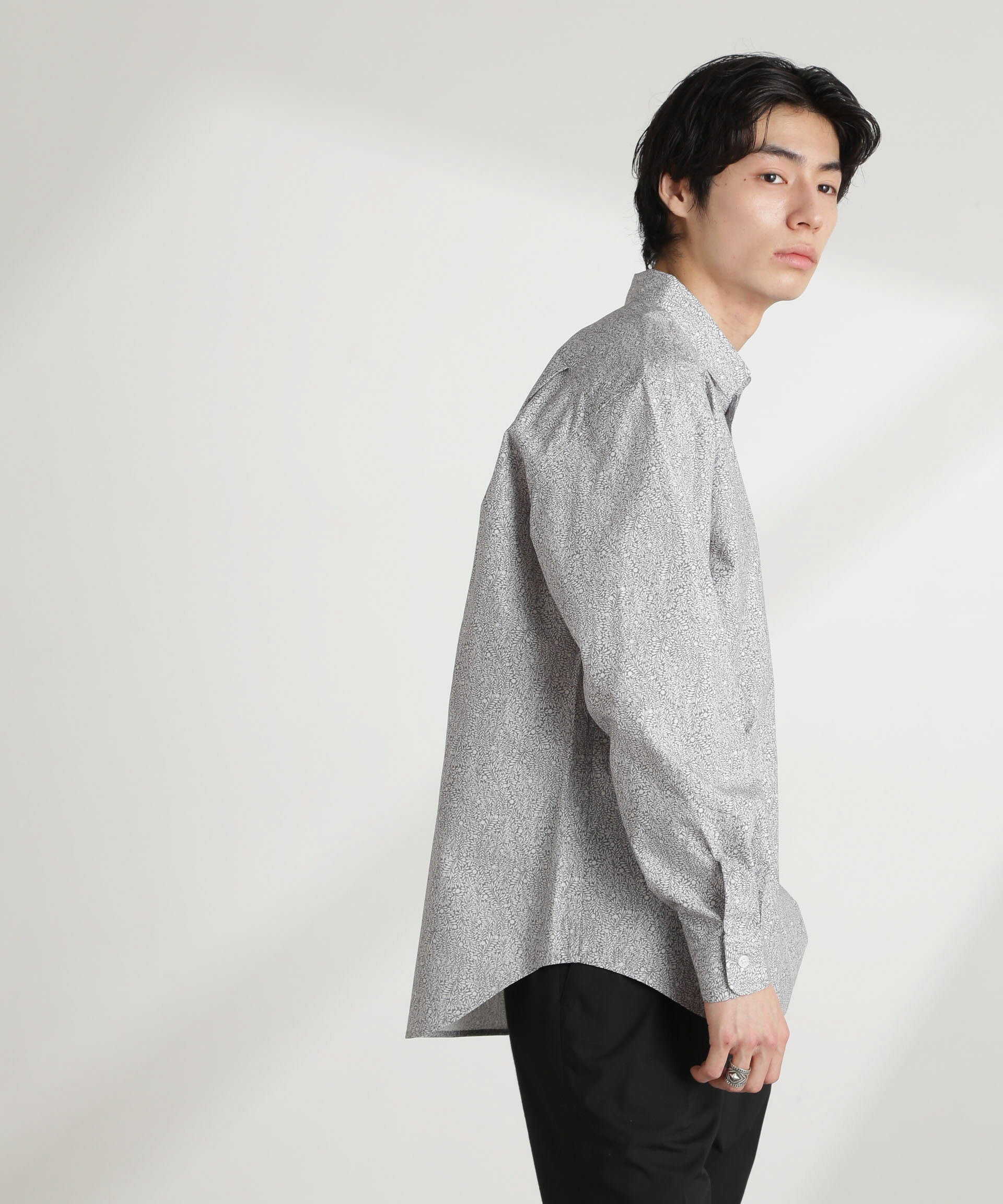 nano･universe「オリジナルパターンフラワープリントシャツ 長袖」|シャツ・ブラウス|