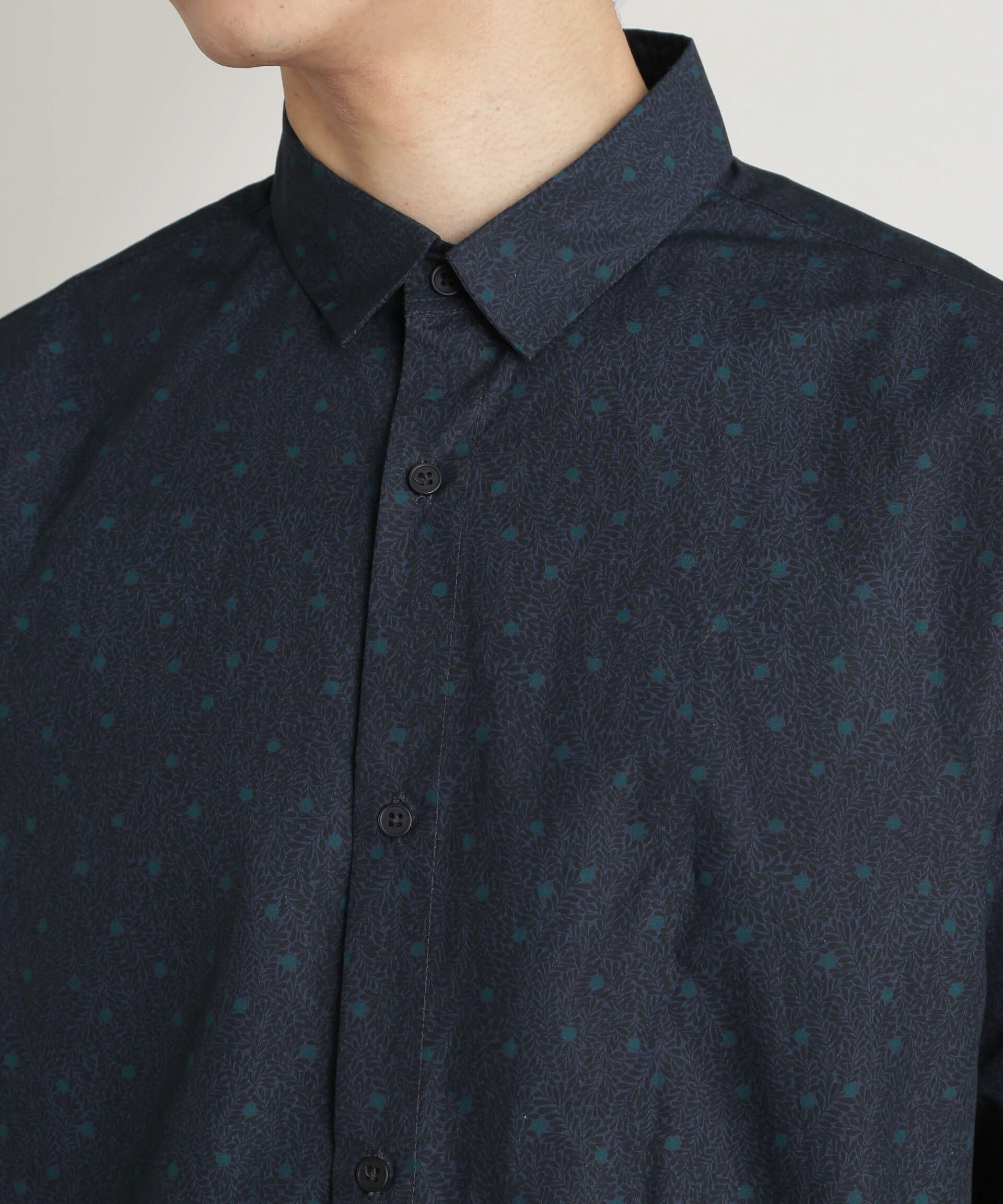 nano･universe「オリジナルパターンフラワープリントシャツ 長袖」|シャツ・ブラウス|