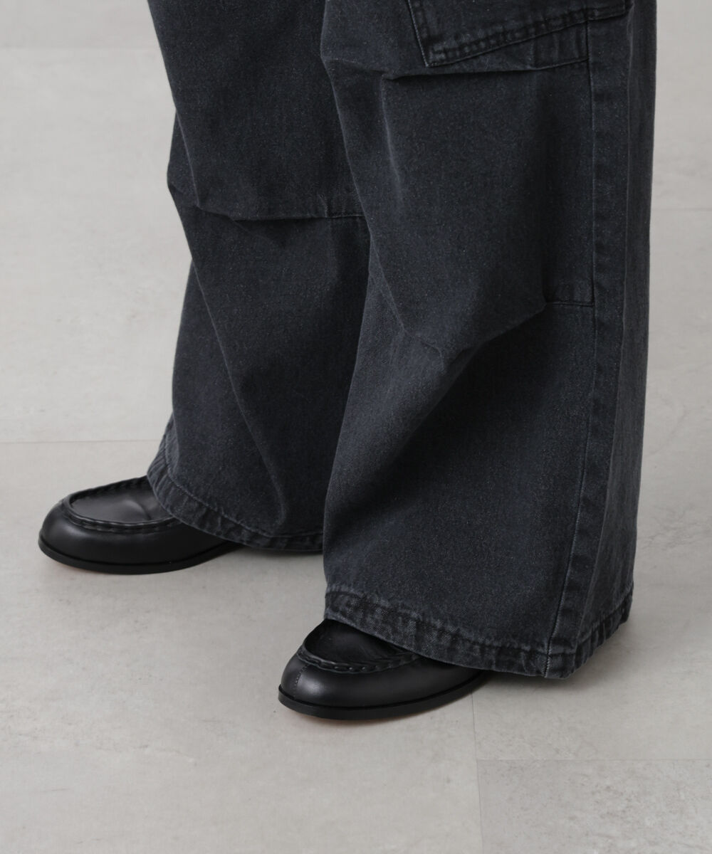 nano･universe「ビッグポケットデニムワイドカーゴパンツ」|チノ|