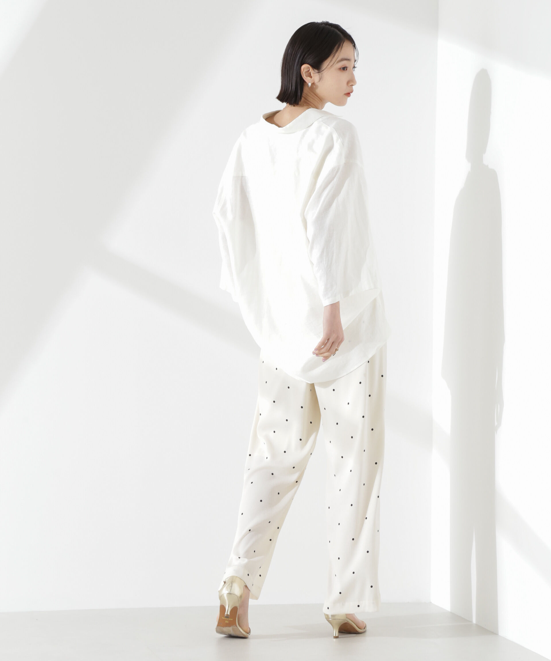 nano･universe「ドットリラクシーワイドパンツ(セットアップ可)」|チノ|