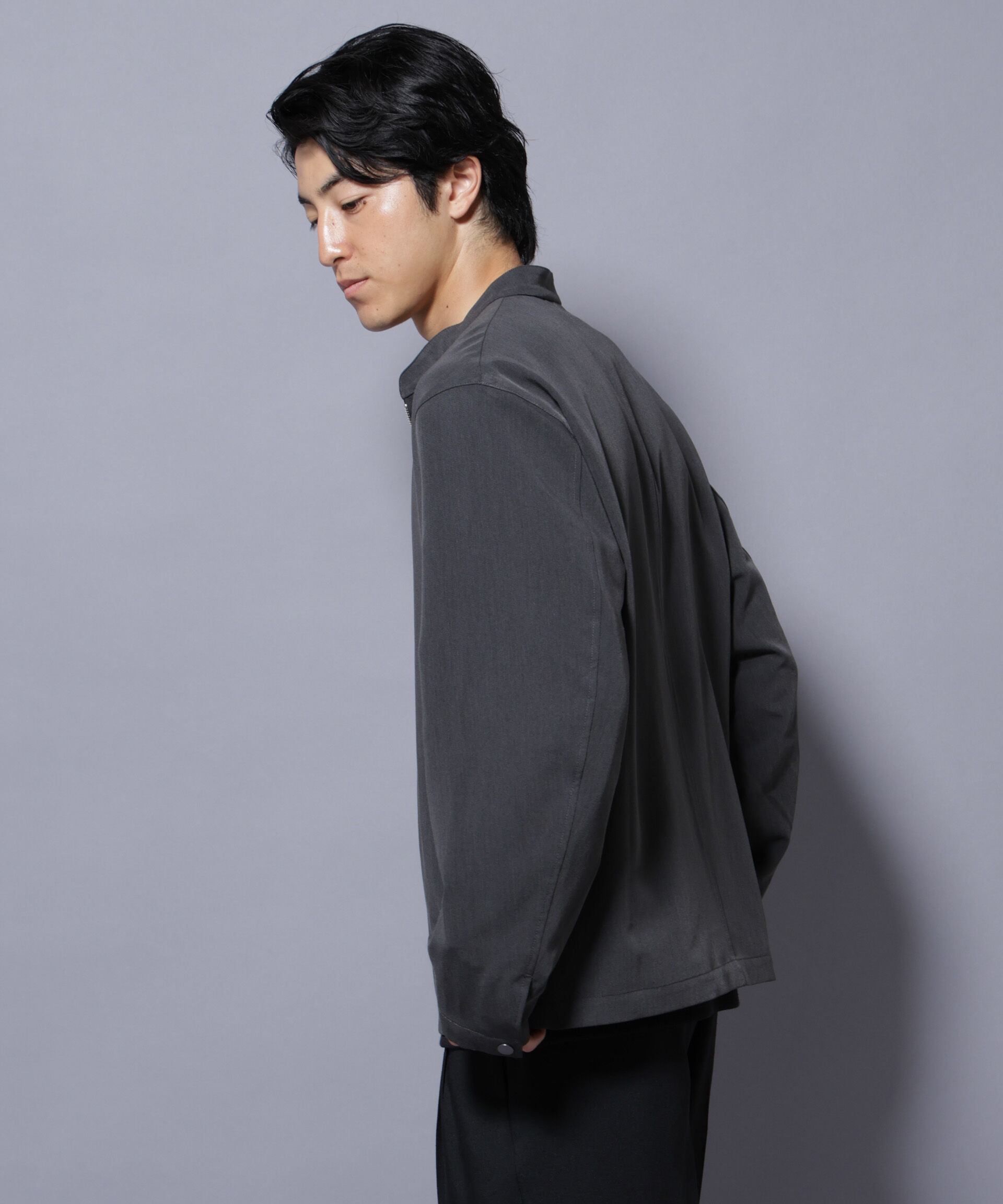 nano･universe「TR シングルライダースブルゾン」|ブルゾン・スタジャン|