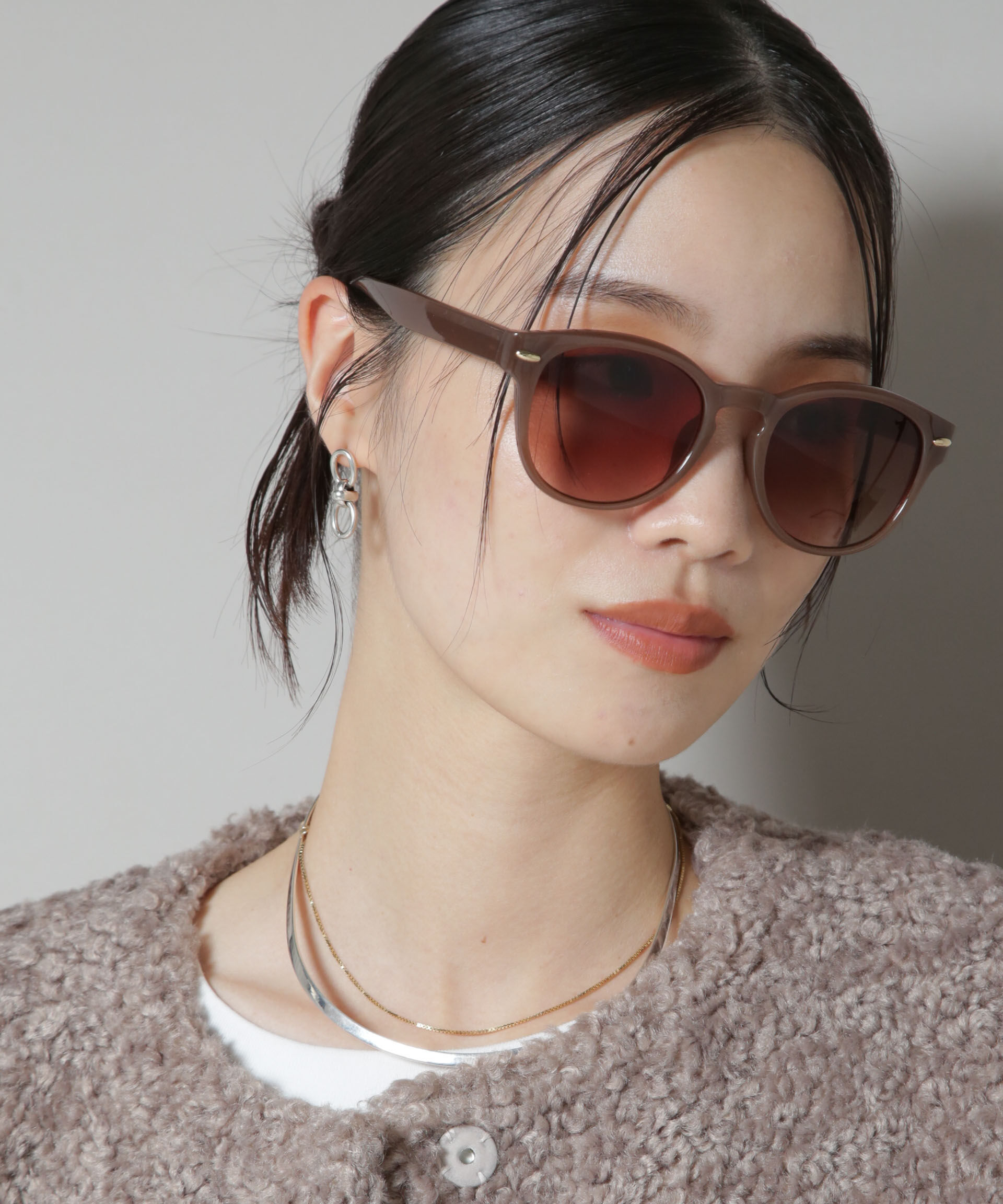 nano･universe「ワンポイントフレームサングラス」|メガネ|ブラウン