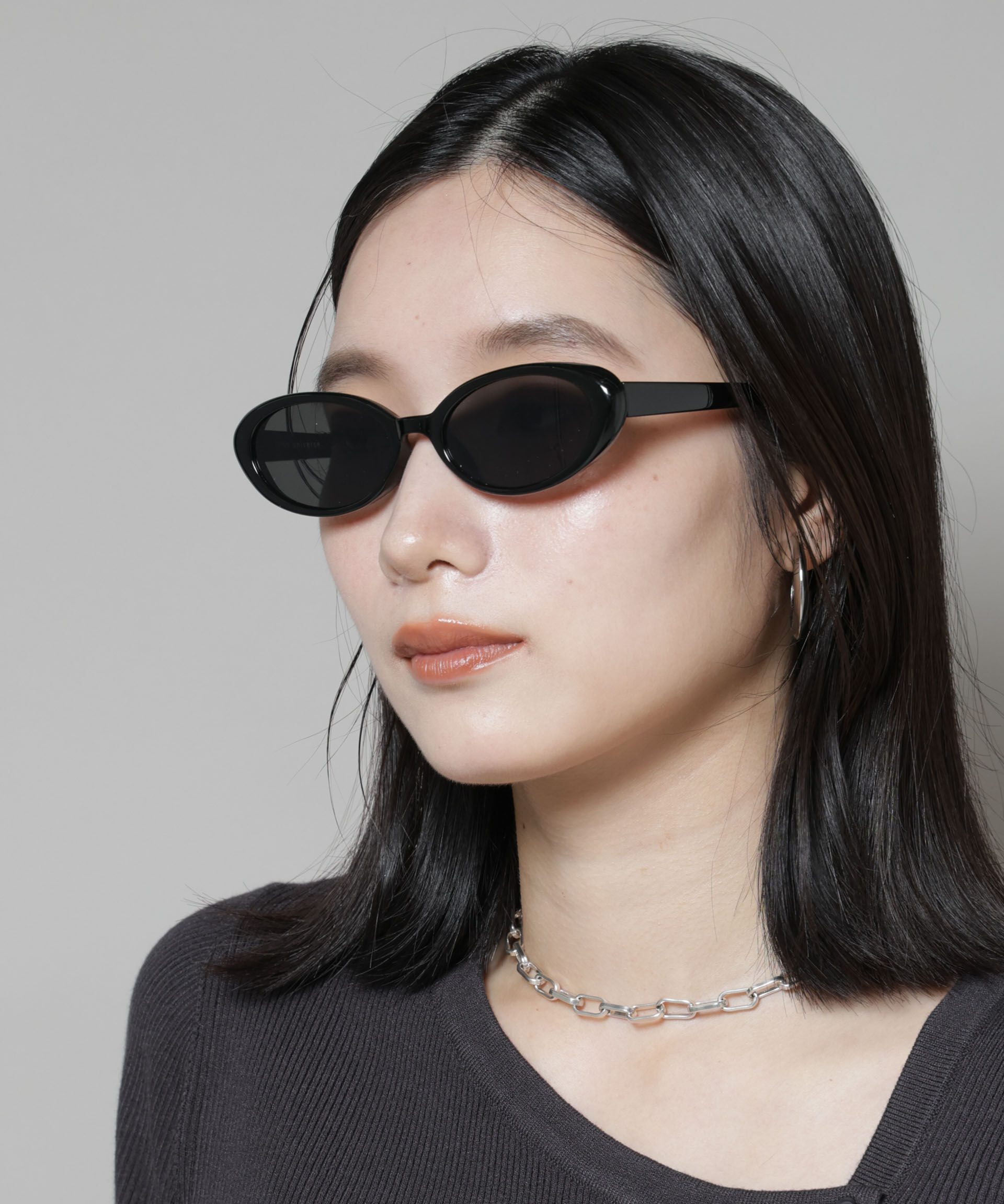 nano･universe「オーバルサングラス」|メガネ|ブラック