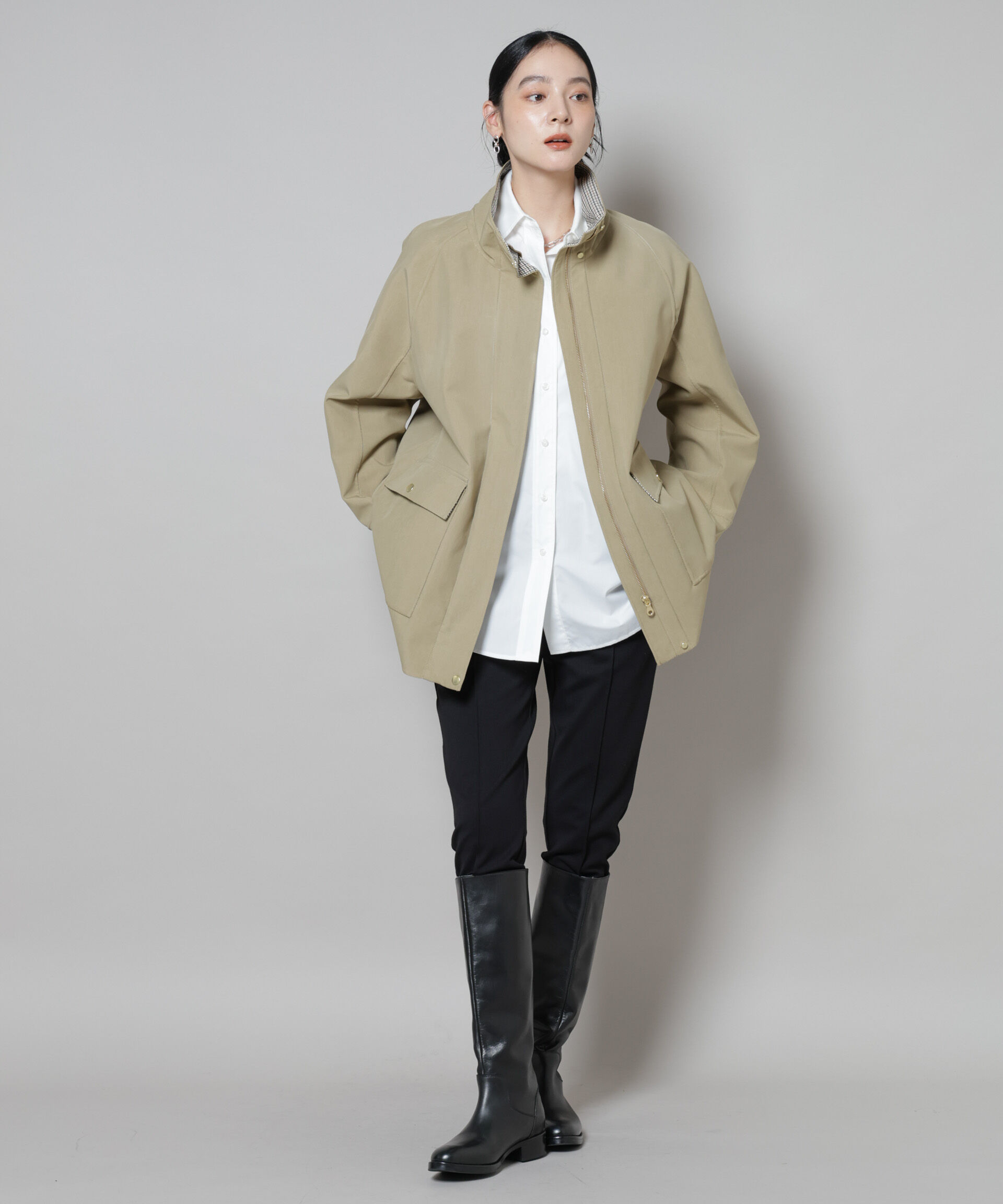 nano･universe「ピンタックポンチスリムパンツ」|チノ|