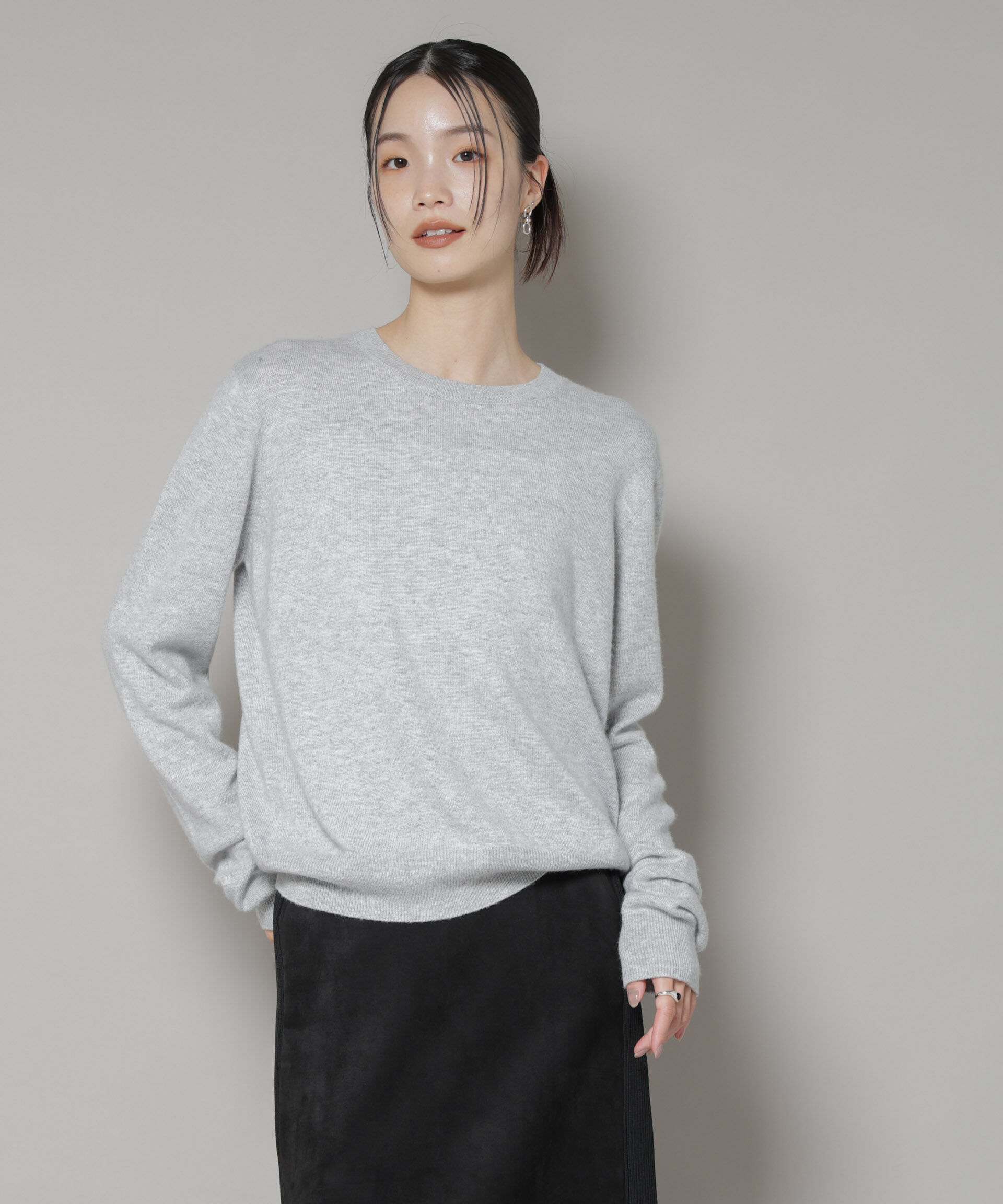 nano･universe「クルーネックカシミヤ混ニットプルオーバー」|ニット・セーター|
