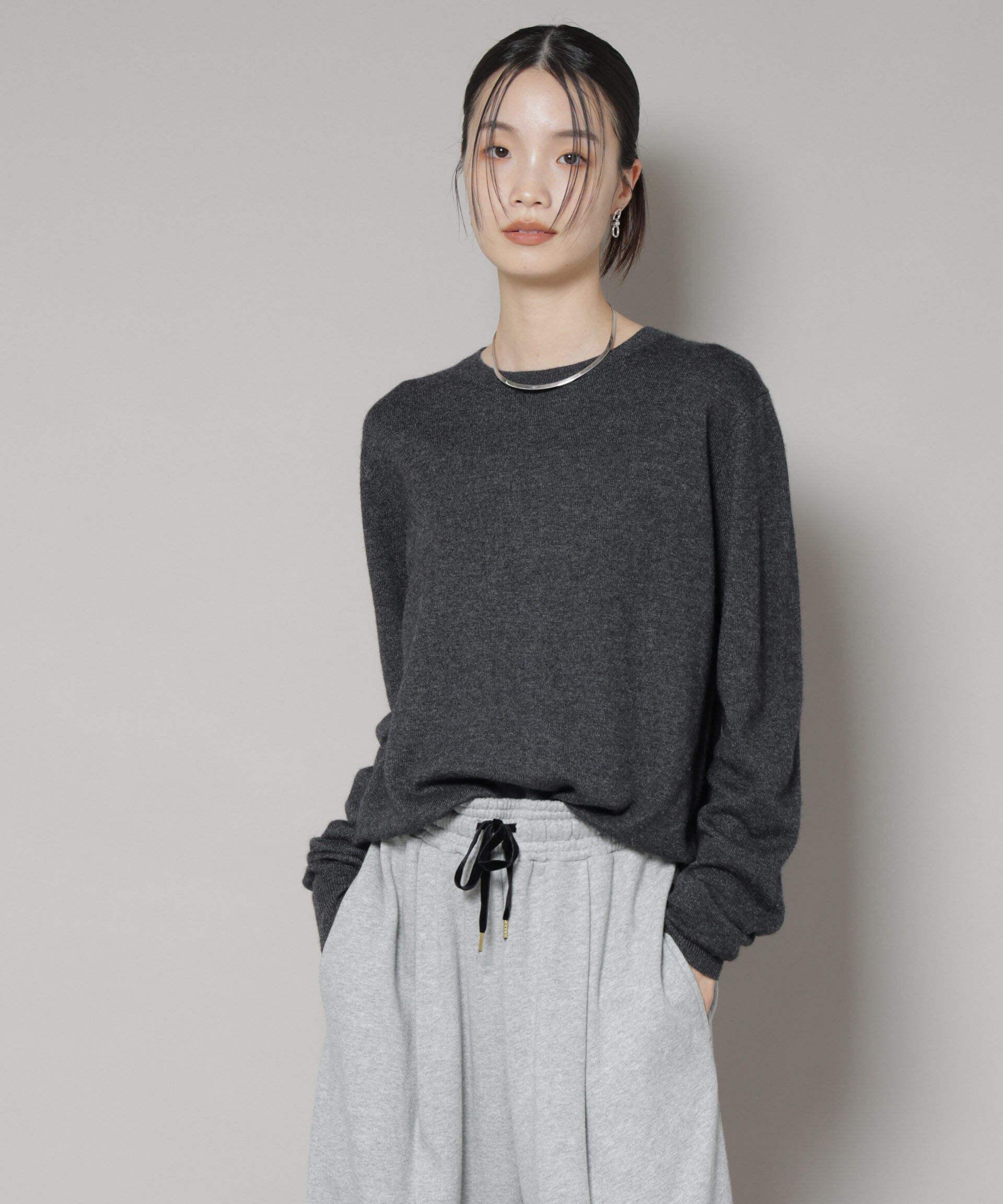 nano･universe「クルーネックカシミヤ混ニットプルオーバー」|ニット・セーター|