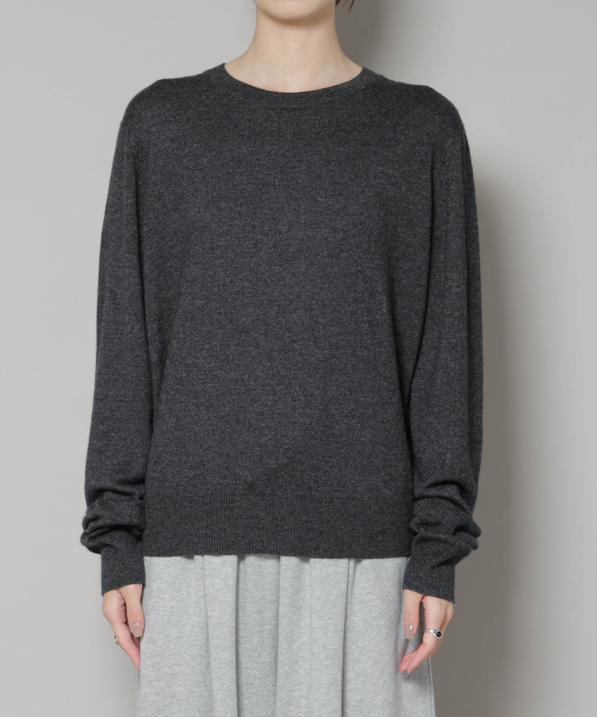 nano･universe「クルーネックカシミヤ混ニットプルオーバー」|ニット・セーター|