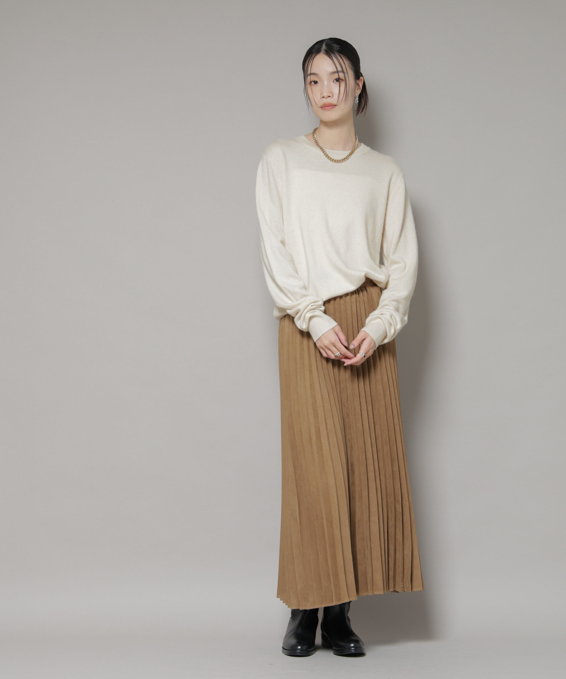 nano･universe「クルーネックカシミヤ混ニットプルオーバー」|ニット・セーター|