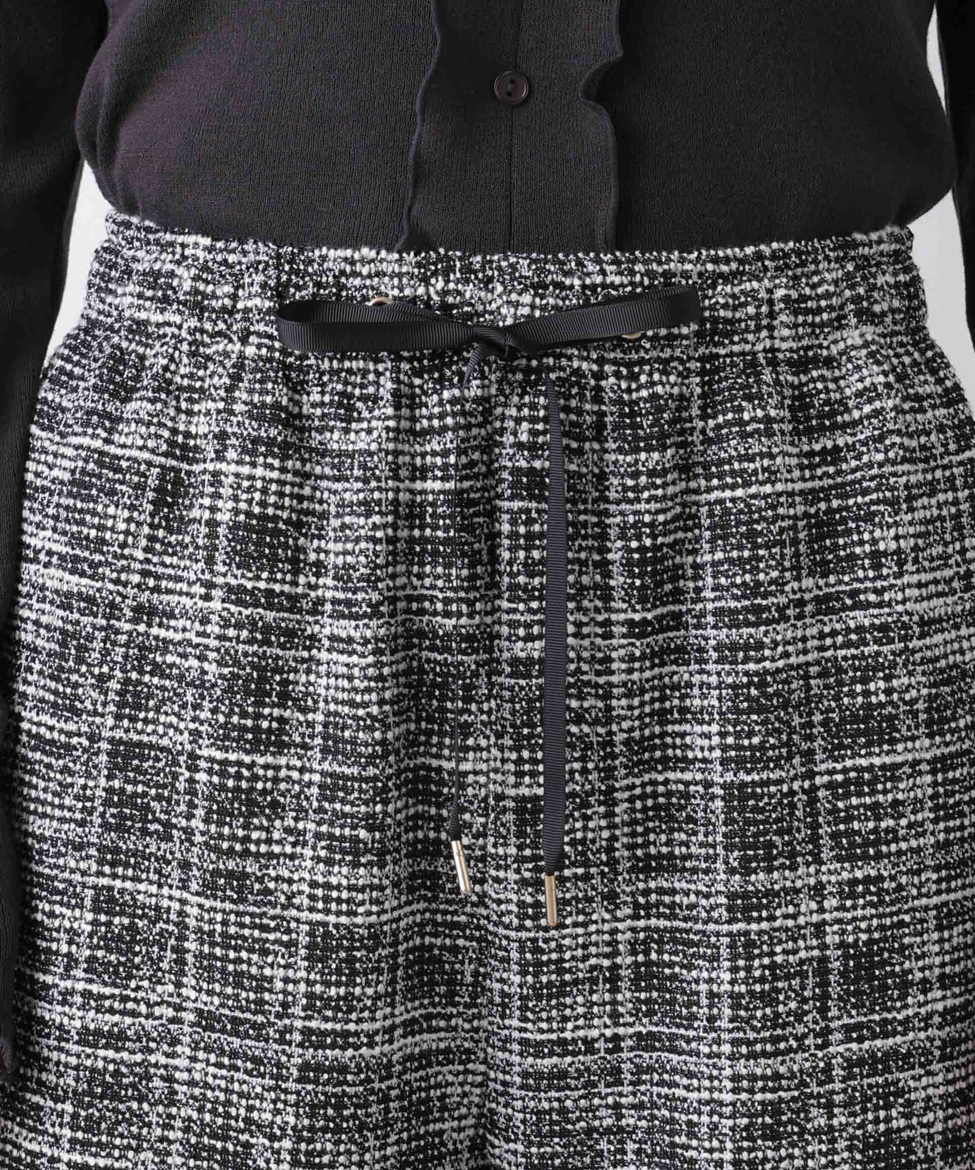 nano･universe「カットツイードドロストワイドパンツ(セットアップ可)」|チノ|