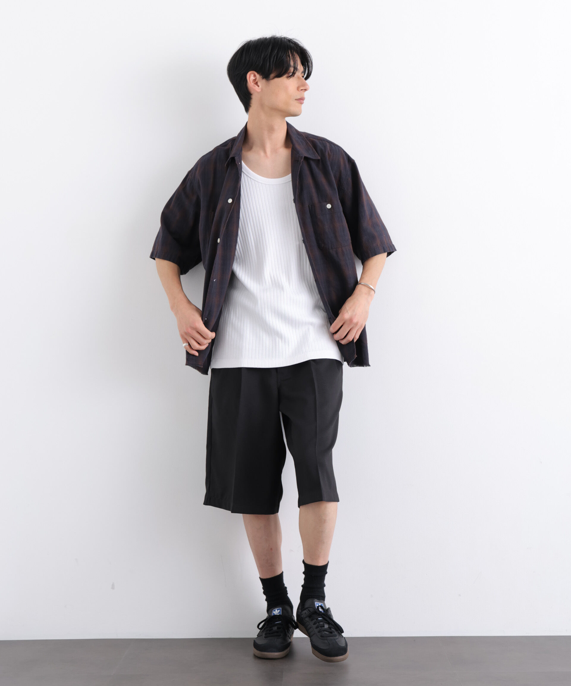nano･universe「Dickies/別注 Wide Tuck Short Pants」|チノ|