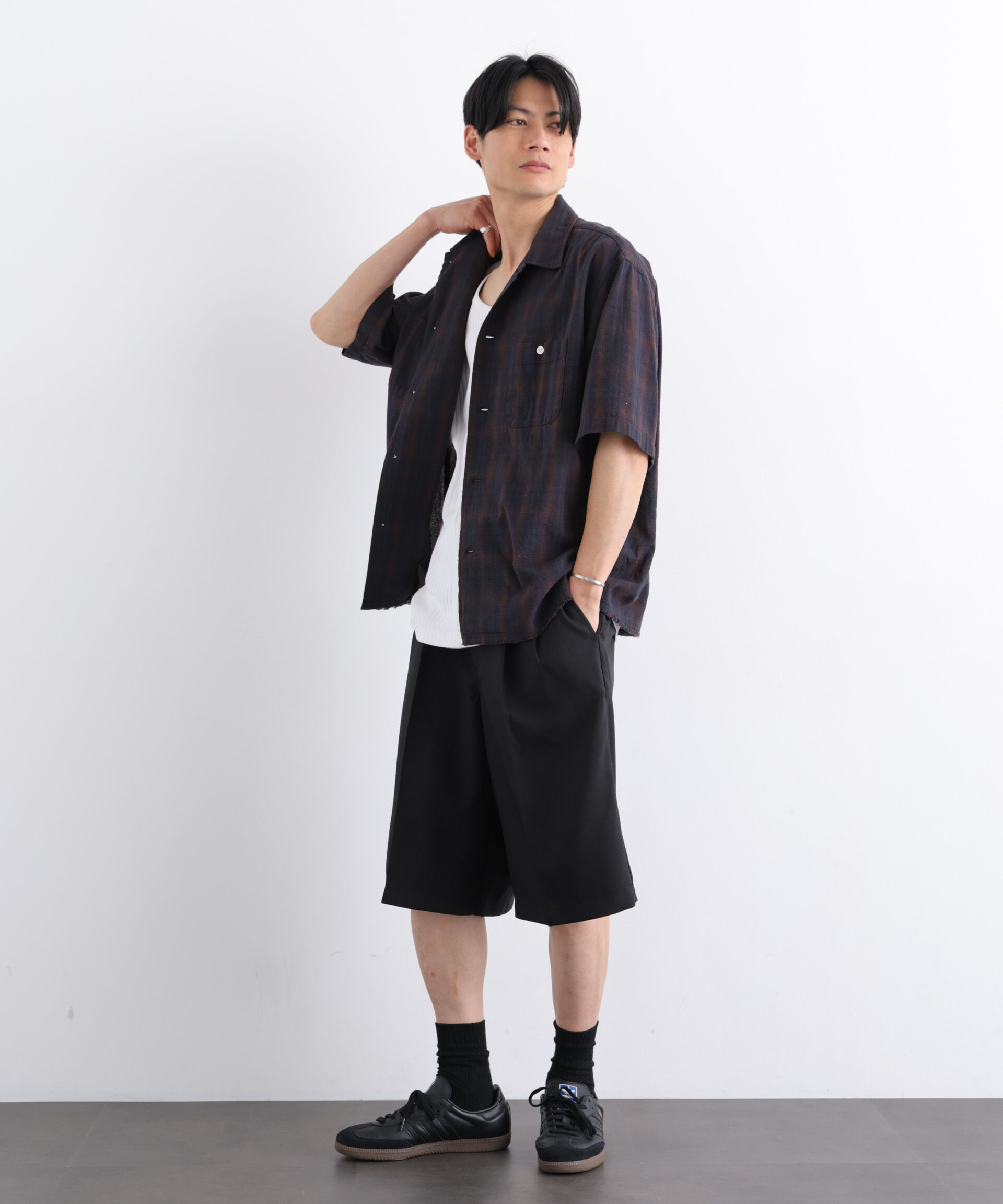 nano･universe「Dickies/別注 Wide Tuck Short Pants」|チノ|