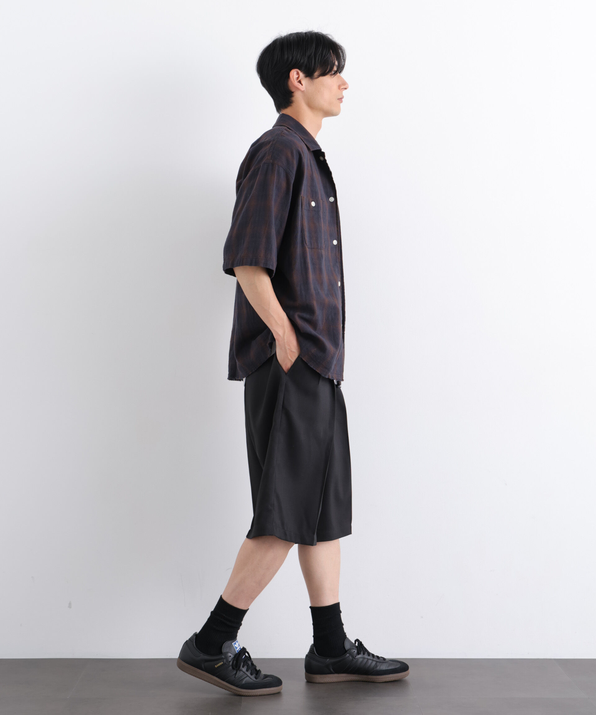 nano･universe「Dickies/別注 Wide Tuck Short Pants」|チノ|