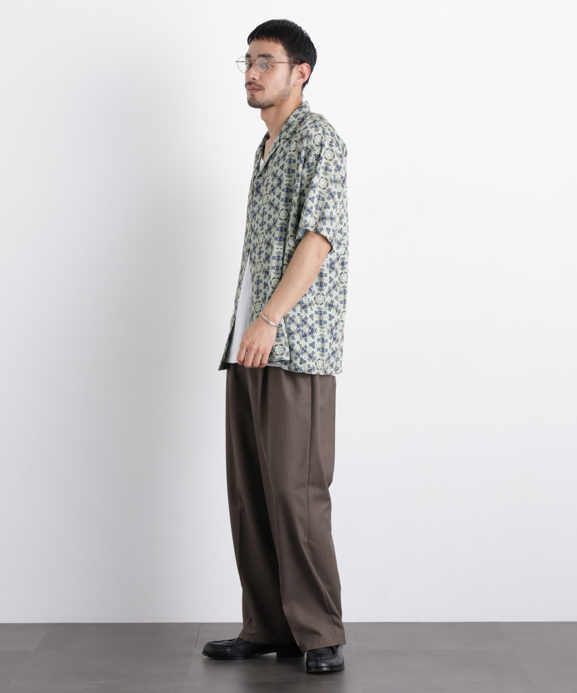 nano･universe「エスニックプリント オープンカラーシャツ」|シャツ・ブラウス|