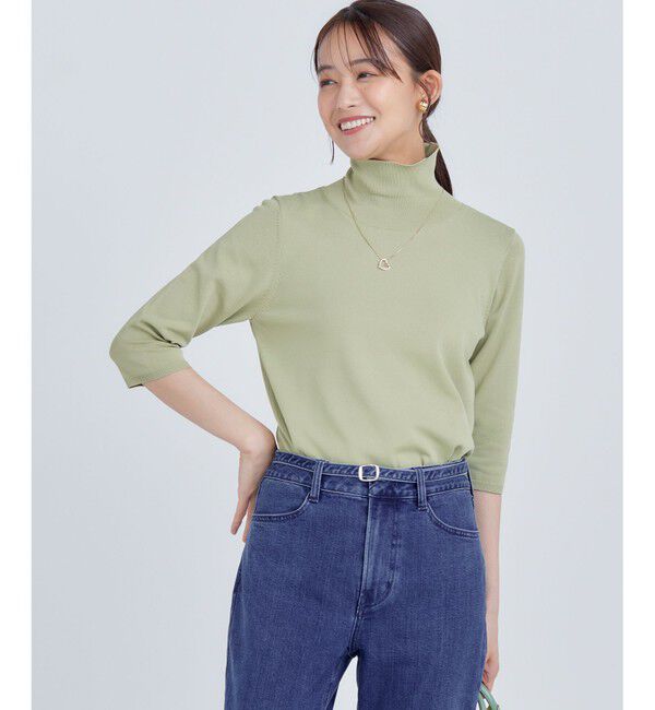 組曲「【6色展開・UVケア】モダンタートルニット」|ニット・セーター|ピスタチオ系