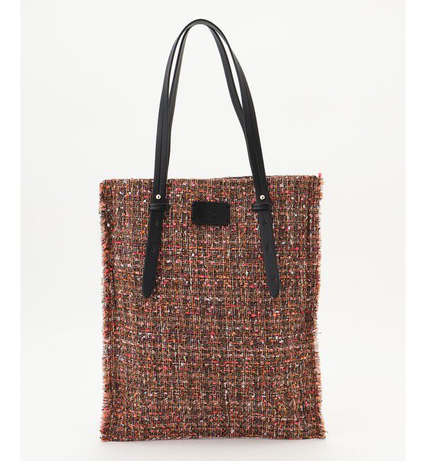 自由区「ラメノットファンシーツイードトート バッグ」|トートバッグ|オレンジ系