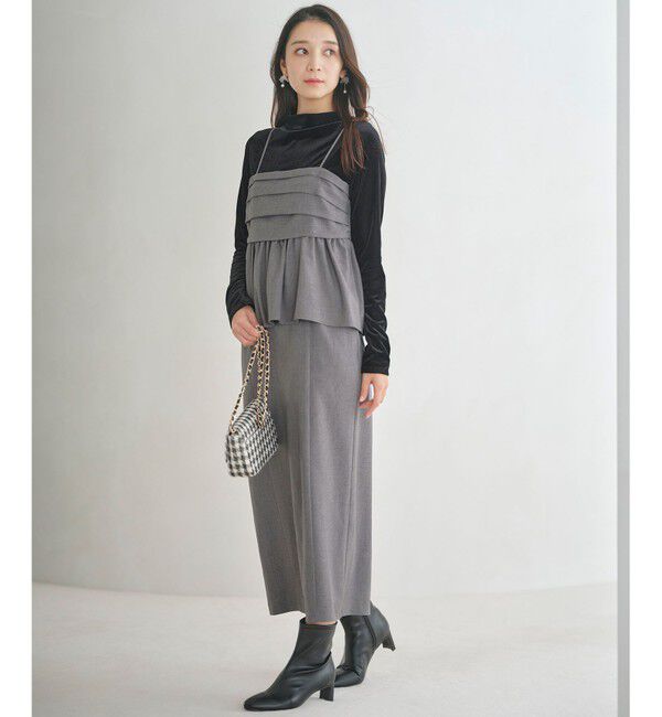 ANY SIS「【BAILA12月号掲載・貴島明日香さんコラボ】ドッキングビスチェワンピース&times;インナーセット」|ワンピース|