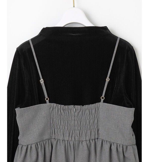 ANY SIS「【BAILA12月号掲載・貴島明日香さんコラボ】ドッキングビスチェワンピース&times;インナーセット」|ワンピース|