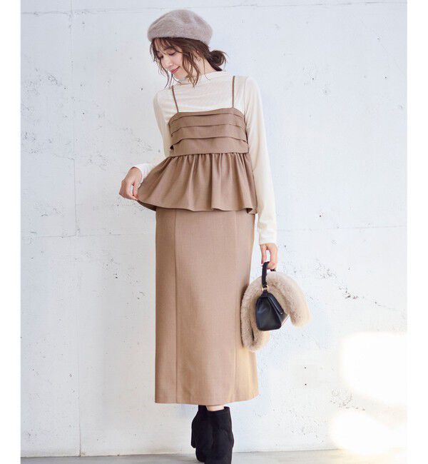 ANY SIS「【BAILA12月号掲載・貴島明日香さんコラボ】ドッキングビスチェワンピース&times;インナーセット」|ワンピース|