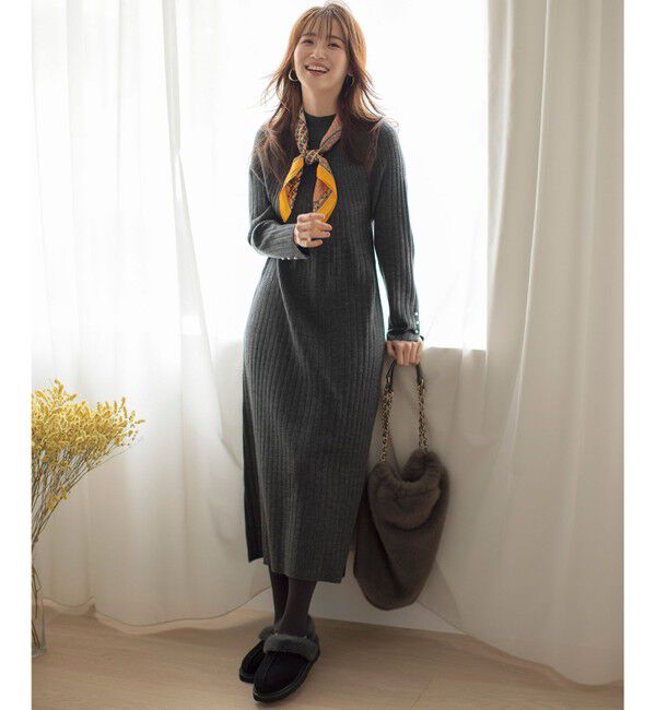 ANY SIS「【洗える】求心リブニット ワンピース」|ワンピース|