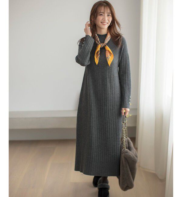 ANY SIS「【洗える】求心リブニット ワンピース」|ワンピース|