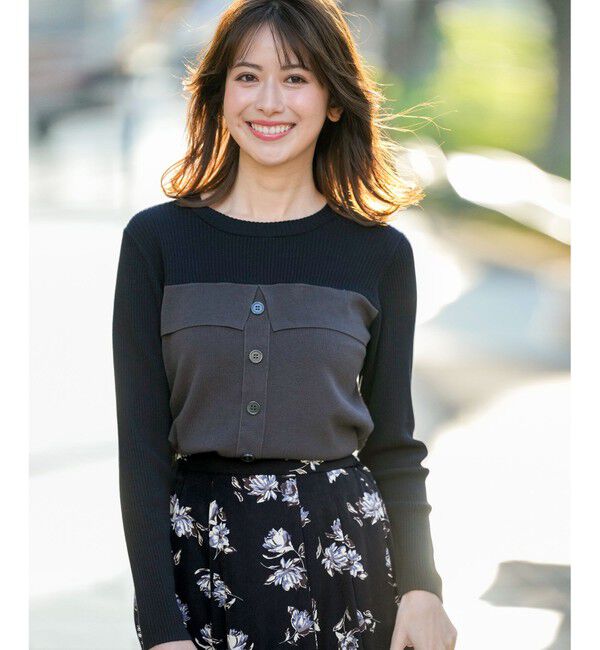 ANY SIS「ビスチェ風 長袖 ニット」|ニット・セーター|