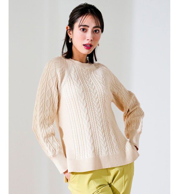 ANY SIS「ケーブル ニット プルオーバー」|ニット・セーター|