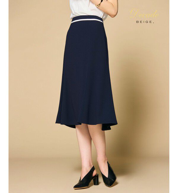 BEIGE,「【洗える】CINDY / フレアスカート」|スカート|Navy &times; White