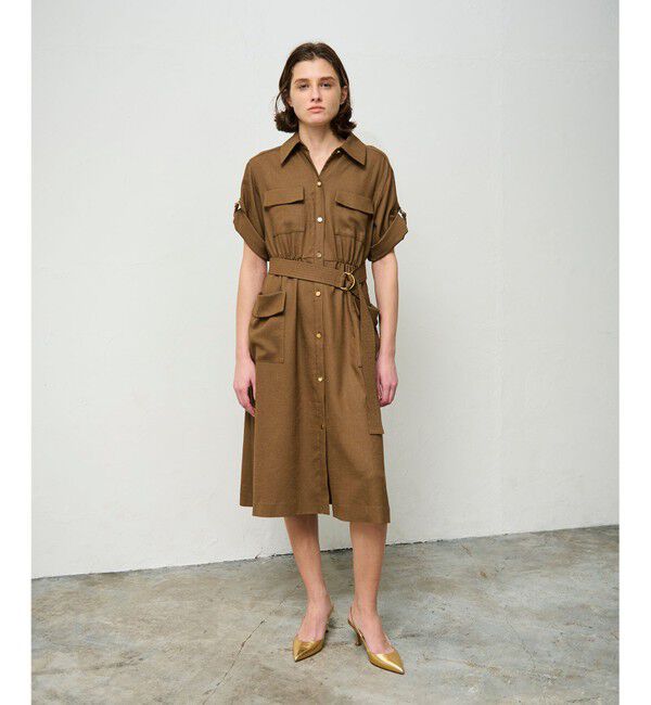 Grace Class「リネンタッチサファリドレス」|ワンピース|