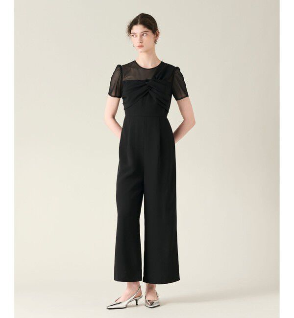 GRACE CONTINENTAL「ドレープリボンサロペット」|オールインワン|