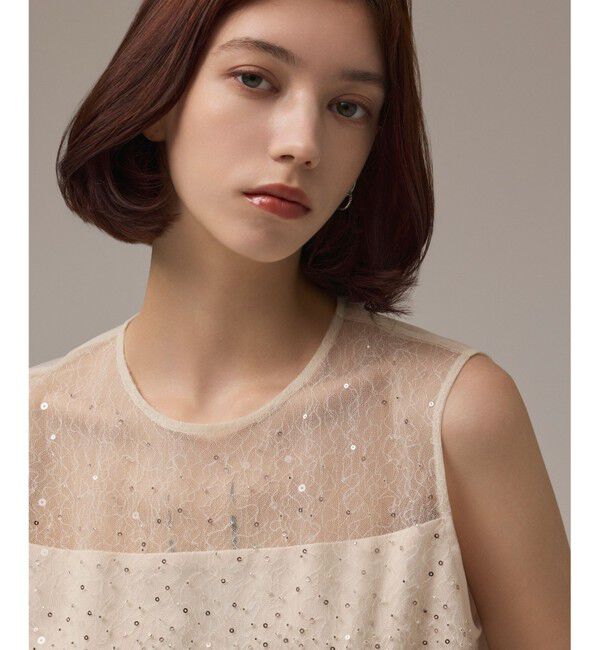 GRACE CONTINENTAL「ビーズ刺繍トップ」|Tシャツ・カットソー|