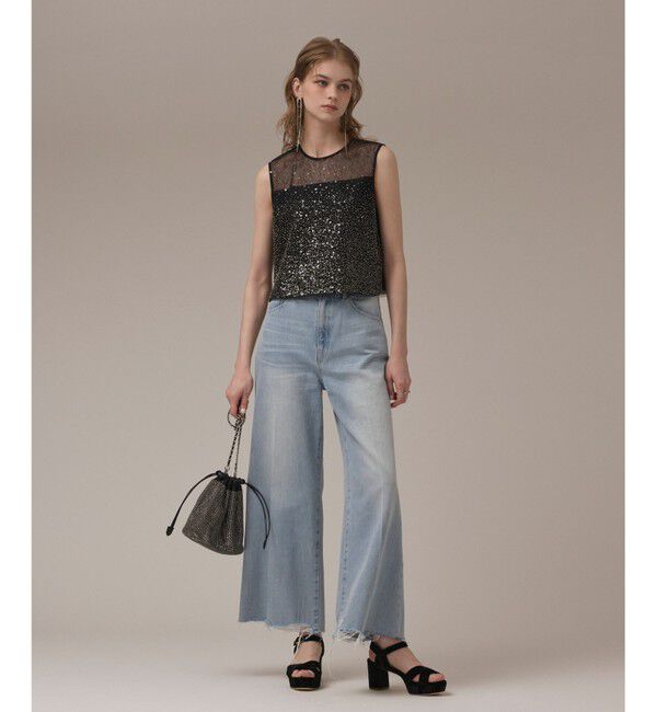 GRACE CONTINENTAL「ビーズ刺繍トップ」|Tシャツ・カットソー|