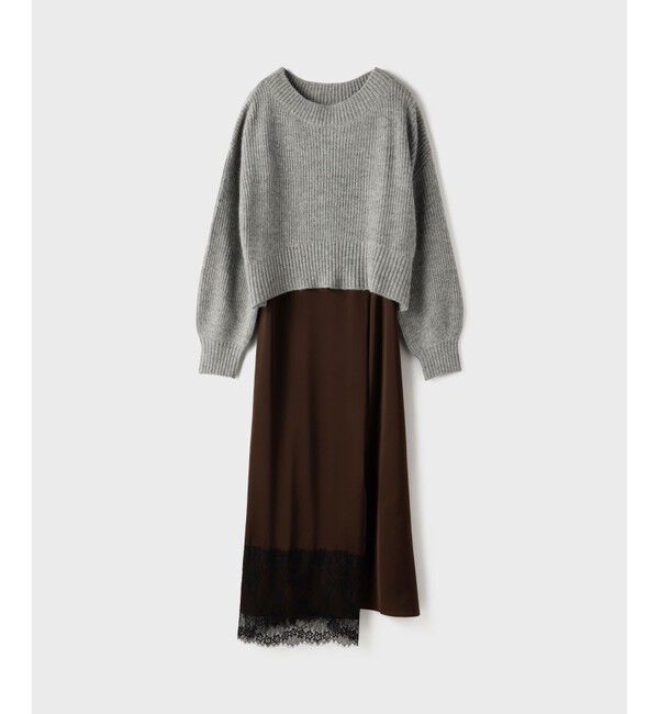 Diagram「サテンレースニットワンピース」|ワンピース|