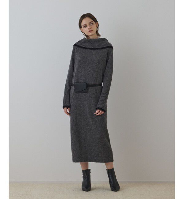 Diagram「バイカラーオフショルニットワンピース」|ワンピース|グレー