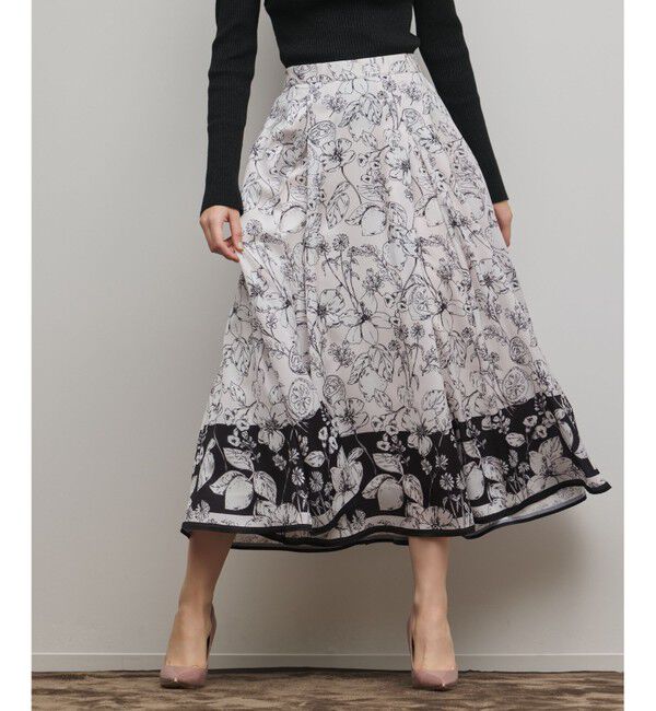 GRACE CONTINENTAL「フルーツフラワープリントスカート」|スカート|