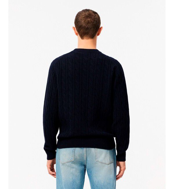 LACOSTE「ミドルゲージ ウールケーブルニット」|ニット・セーター|