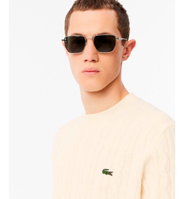 LACOSTE「ミドルゲージ ウールケーブルニット」|ニット・セーター|