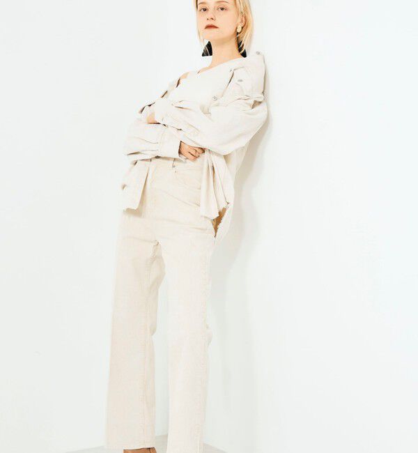 Rie Miller「【RM denim】センタープレスハイウエストパンツ」|デニム|