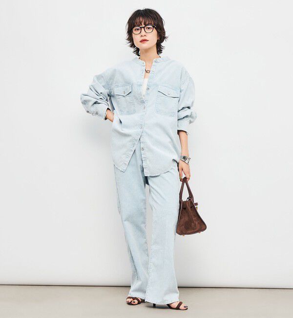 Rie Miller「【RM denim】センタープレスハイウエストパンツ」|デニム|