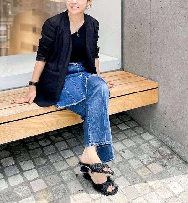 Rie Miller「【RM denim】Vネックデニムベスト」|ベスト・ジレ|