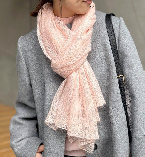 NOLLEY'S「ライトモヘヤストール」|ストール|サーモンピンク