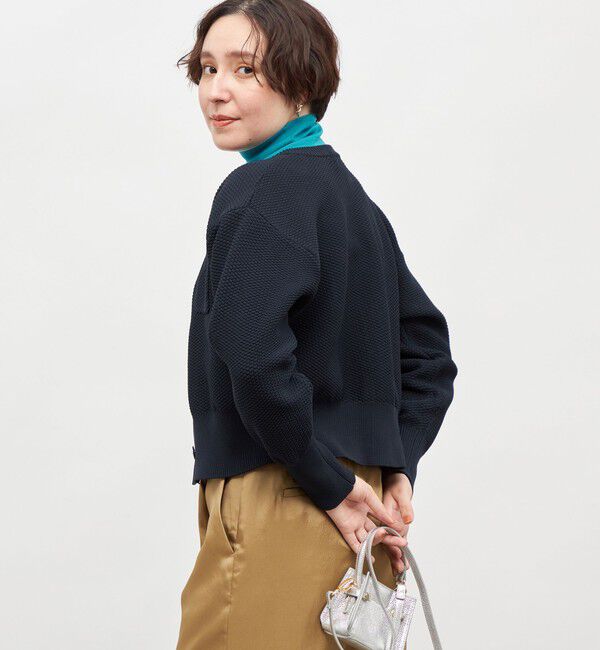 NOLLEY'S「《手洗い可能》鹿の子編みクルーネックカーディガン」|カーディガン|