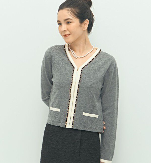NOLLEY'S「チェーンブレードVネックカーディガン」|カーディガン|