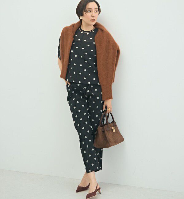 NOLLEY'S「ウォッシャブルストレッチドットジャガードテーパードパンツ」|その他|